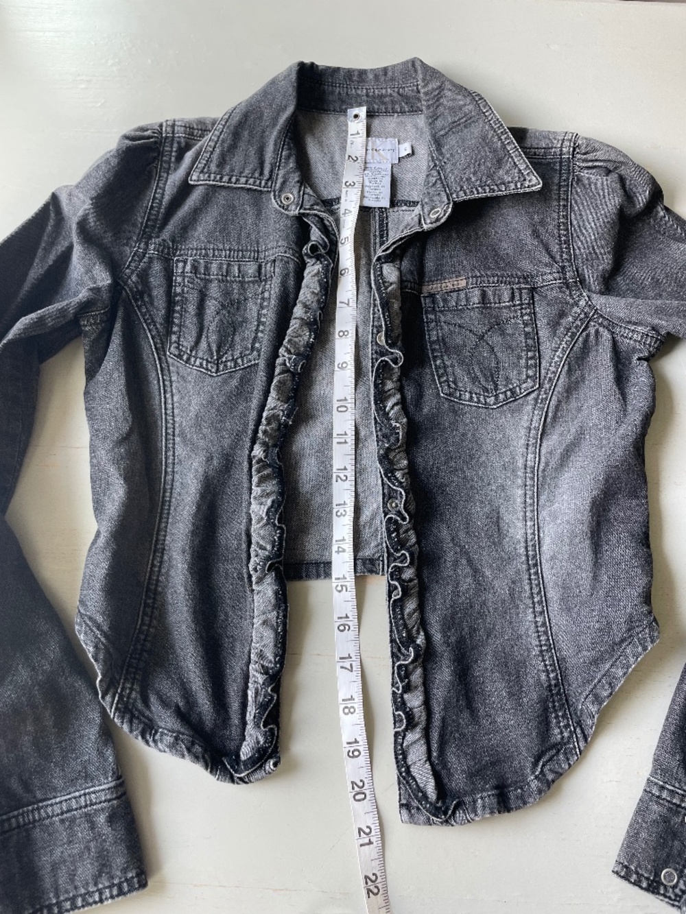 Calvin Klein distressed black shirt/jacket, S